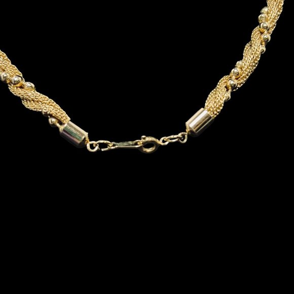 Avon Gold Tone Mesh Twisted With Balls Necklace (4990) - Picture 5 of 6